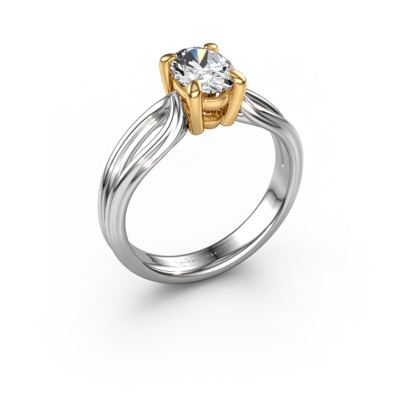 Image de Bague de fiançailles Antonia ovl 1 585 or blanc Diamant 0.80 crt