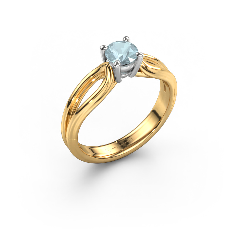 Image of Engagement ring Antonia  rnd 1 585 gold Aquamarine 5 mm