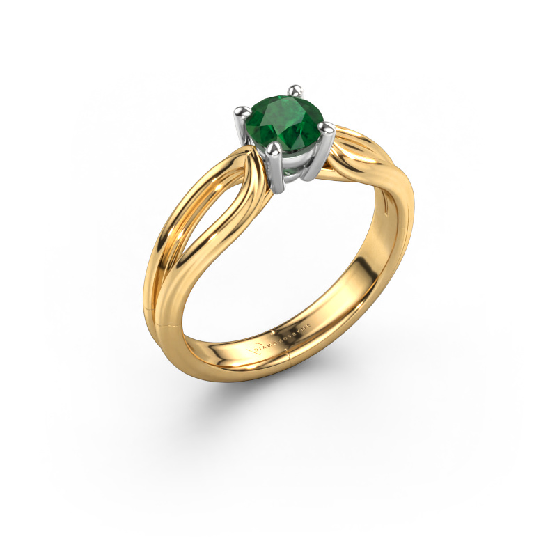 Image of Engagement ring Antonia  rnd 1 585 gold Emerald 5 mm