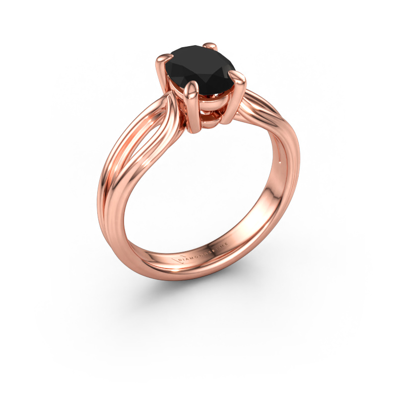 Immagine di Anello di fidanzamento Antonia ovl 1 585 oro rosa Diamante nero 1.40 crt