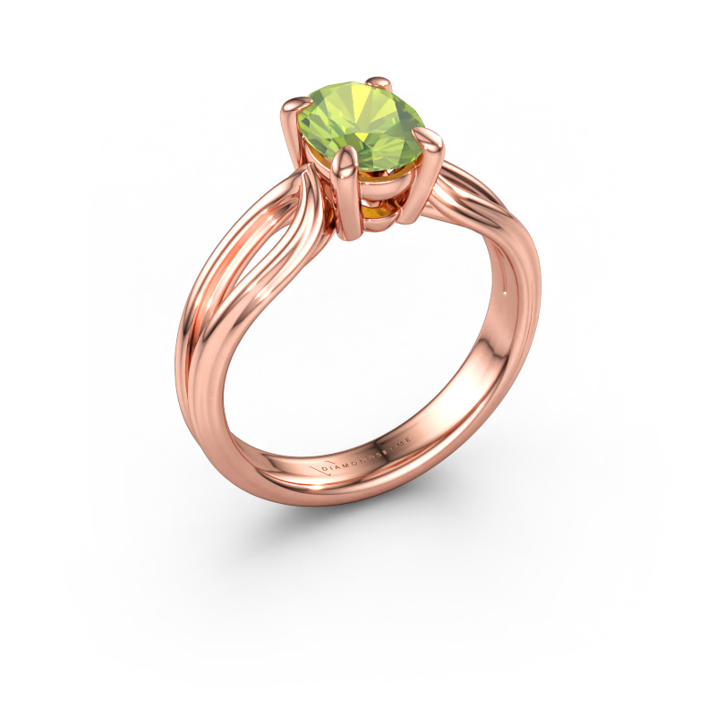 Immagine di Anello di fidanzamento Antonia ovl 1 585 oro rosa Peridoto 8x6 mm