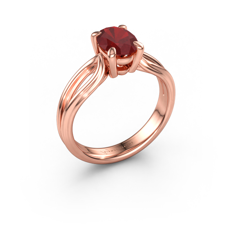 Immagine di Anello di fidanzamento Antonia ovl 1 585 oro rosa Rubino 8x6 mm