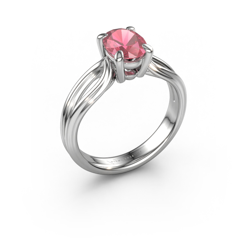 Image of Engagement ring Antonia ovl 1 950 platinum Tourmaline pink 8x6 mm