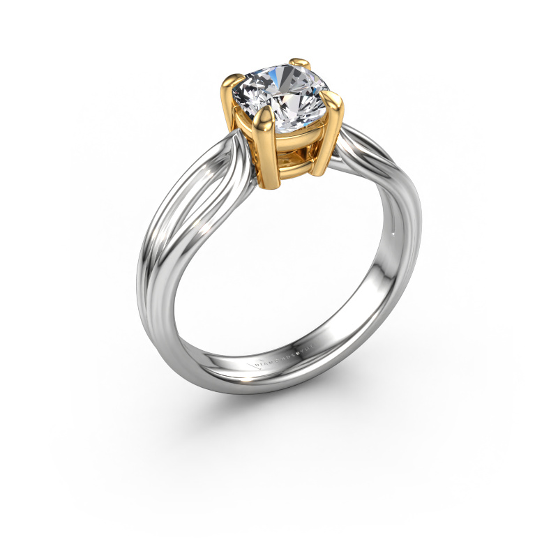 Image de Bague de fiançailles Antonia cus 1 585 or blanc Diamant synthétique 1.30 crt