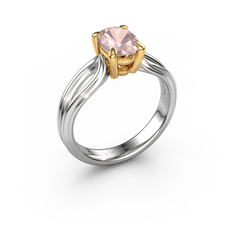 Bild von Verlobungsring Antonia ovl 1 585 Weißgold Morganit Champagner 8x6 mm