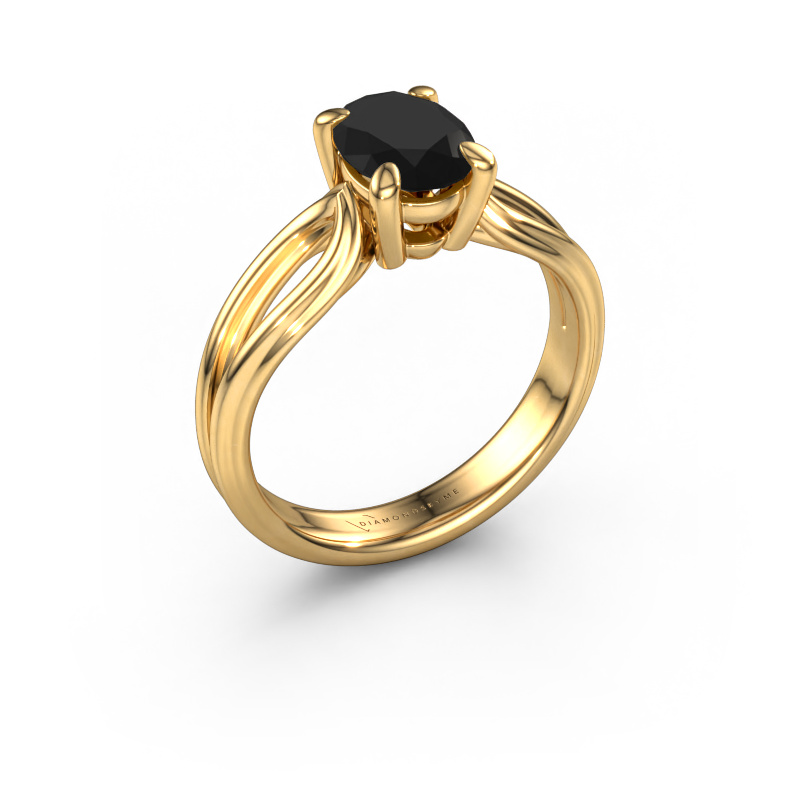 Bild von Verlobungsring Antonia ovl 1 585 Gold Schwarz Diamant 1.40 crt