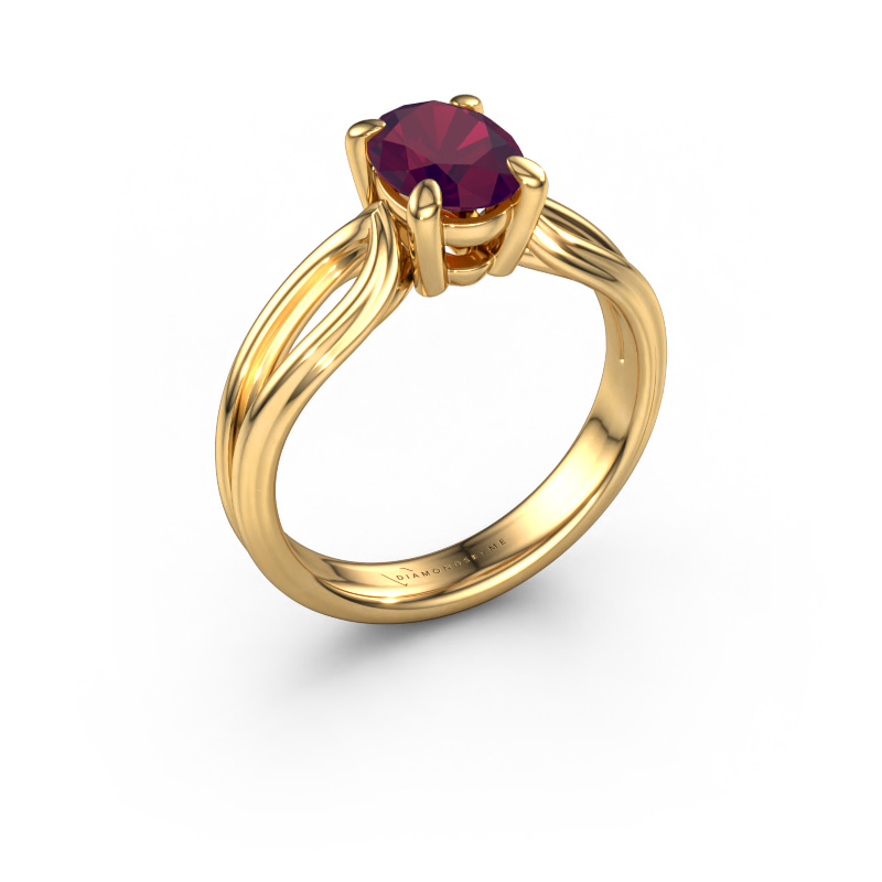 Bild von Verlobungsring Antonia ovl 1 585 Gold Rhodolit 8x6 mm