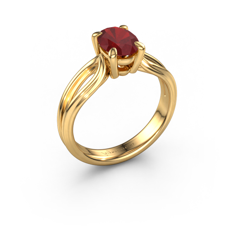 Bild von Verlobungsring Antonia ovl 1 585 Gold Rubin 8x6 mm