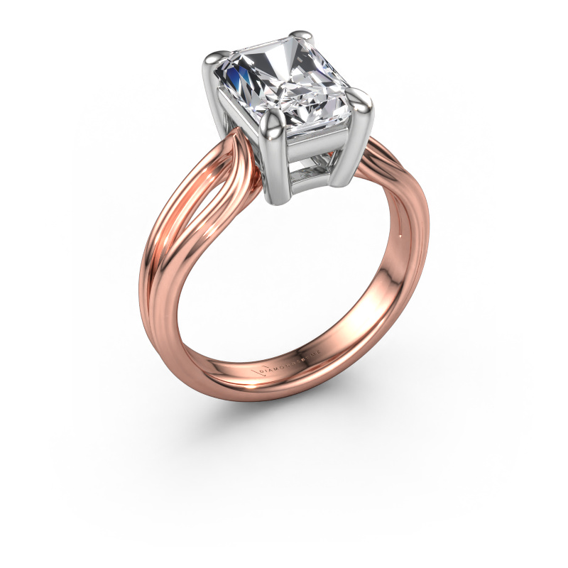 Image de Bague de fiançailles Antonia rad 1 585 or rose Diamant synthétique 2.50 crt