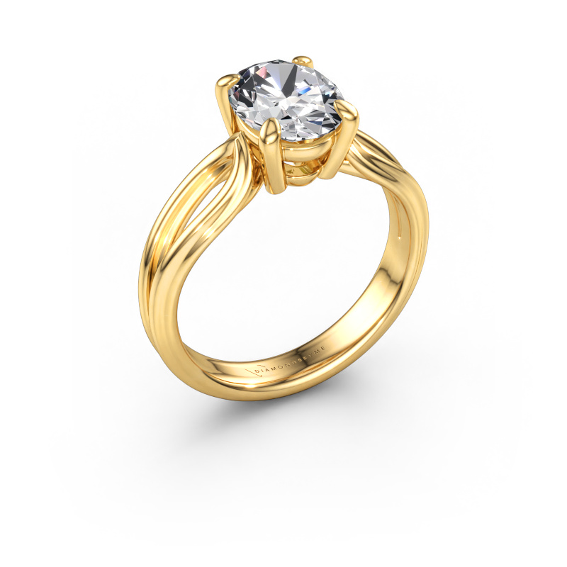 Bild av Förlovningsring Antonia ovl 1 585 gult guld Diamant 1.80 crt