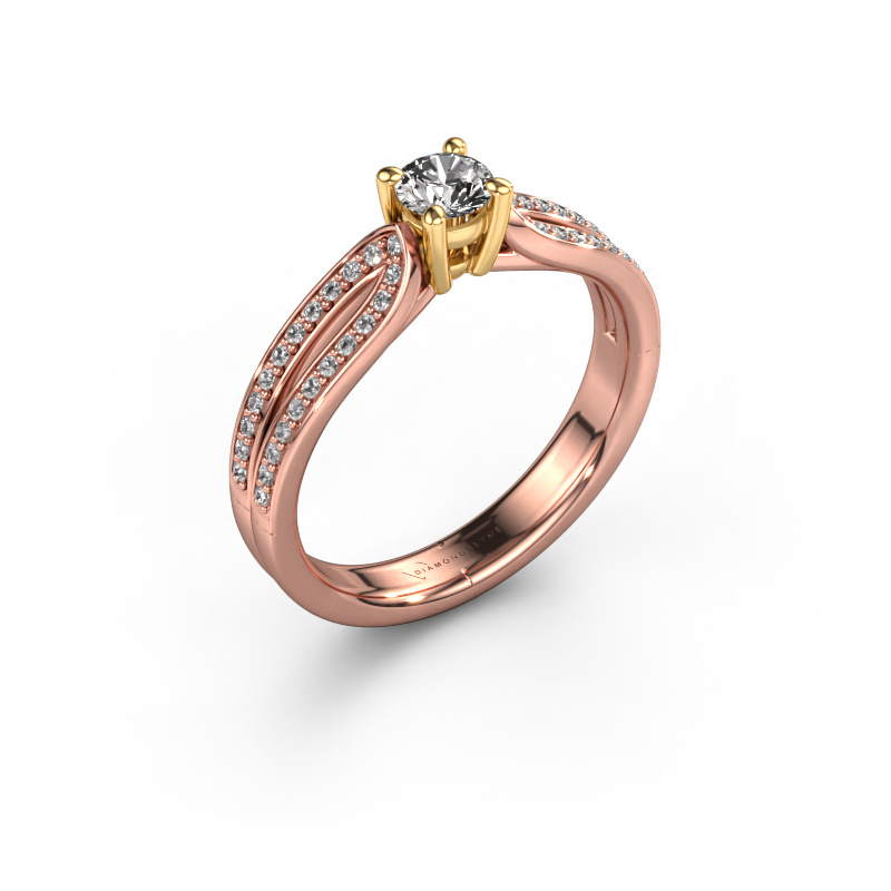 Image de Bague de fiançailles Antonia rnd 2 585 or rose Diamant 0.48 crt