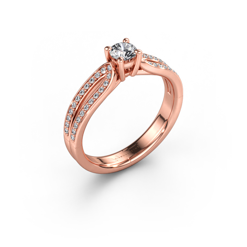 Immagine di Anello di fidanzamento Antonia rnd 2 585 oro rosa Diamante lab grown 0.53 crt