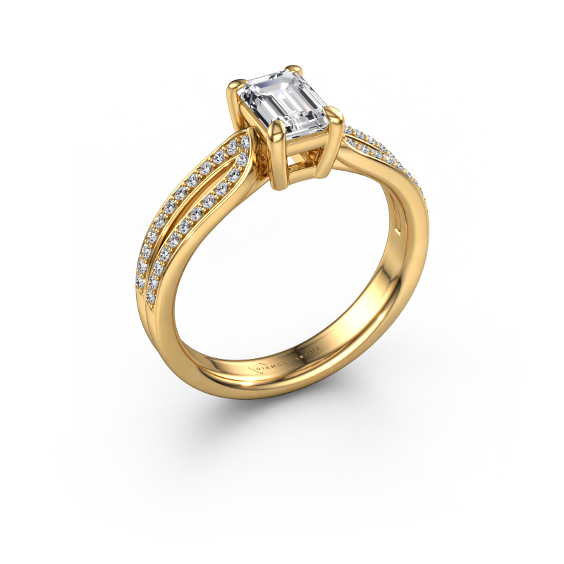 Image of Engagement ring Antonia eme 2 585 gold Lab grown diamond 2.03 crt