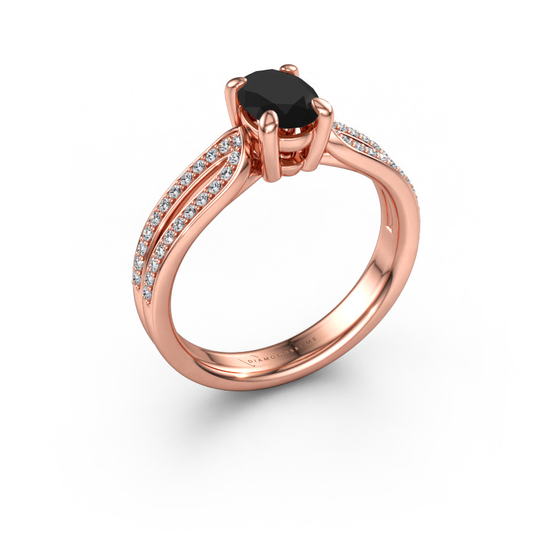 Immagine di Anello di fidanzamento Antonia ovl 2 585 oro rosa Diamante nero 1.28 crt