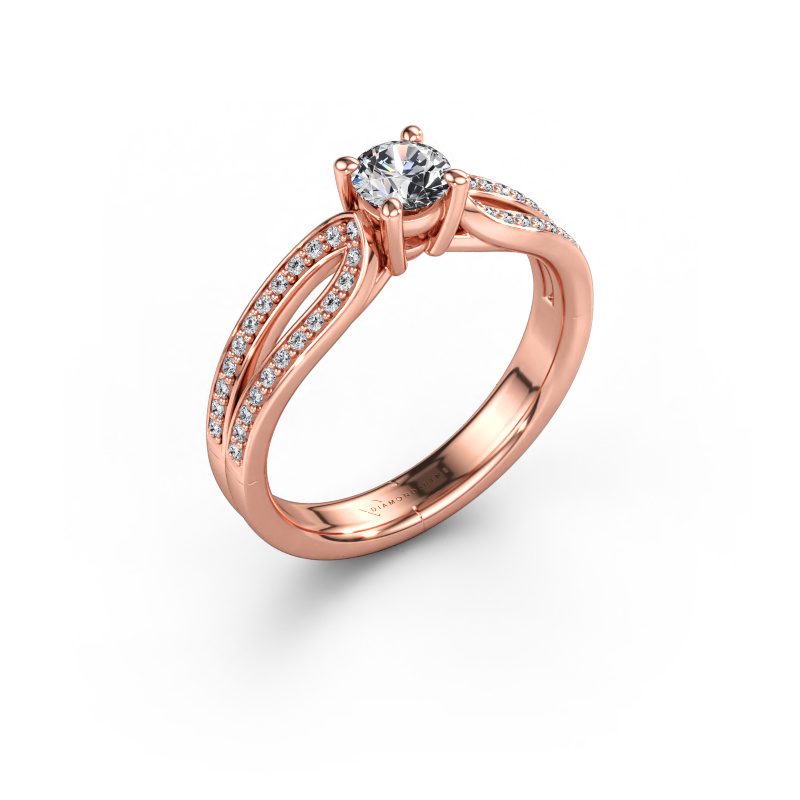 Immagine di Anello di fidanzamento Antonia rnd 2 585 oro rosa Diamante lab grown 0.63 crt
