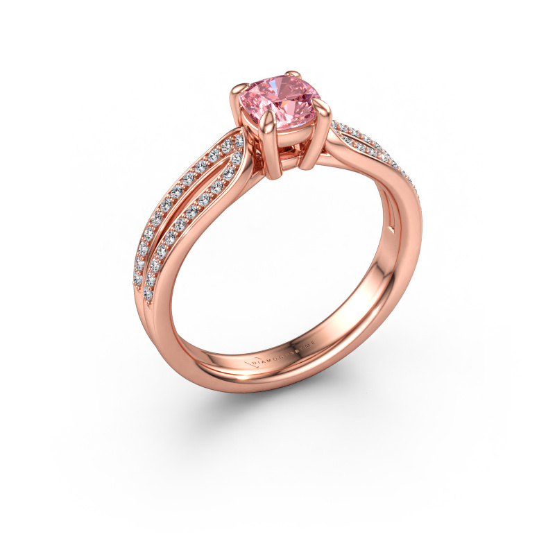 Image of Engagement ring Antonia cus 2 585 rose gold Pink lab grown diamond 5 mm
