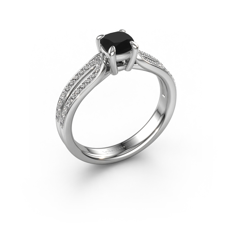 Image of Engagement ring Antonia cus 2 950 platinum Black diamond 0.930 crt