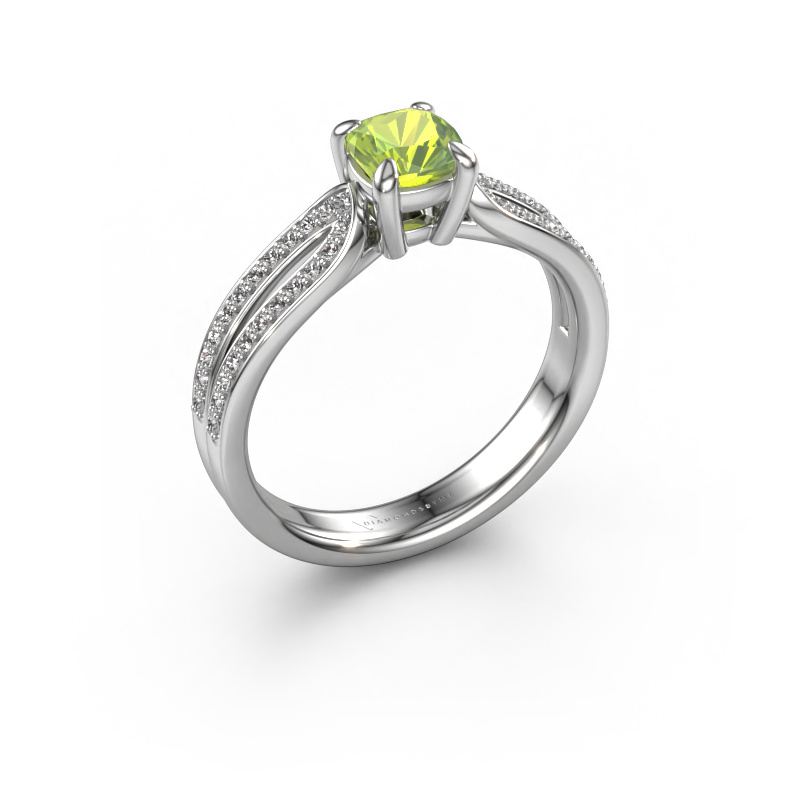 Bild von Verlobungsring Antonia cus 2 950 Platin Peridot 5 mm