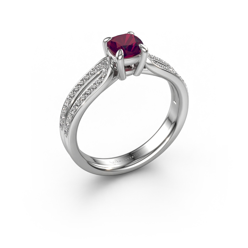 Bild von Verlobungsring Antonia cus 2 950 Platin Rhodolit 5 mm
