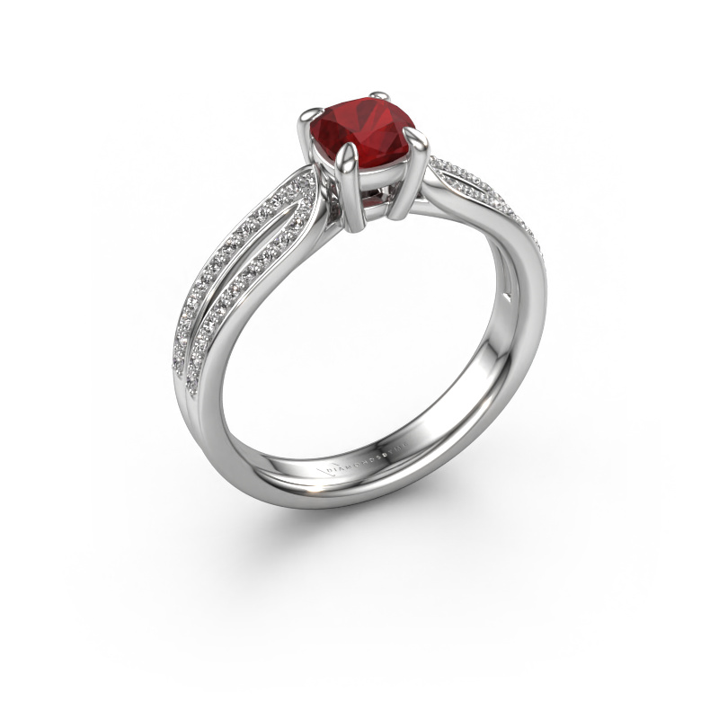 Image of Engagement ring Antonia cus 2 950 platinum Ruby 5 mm