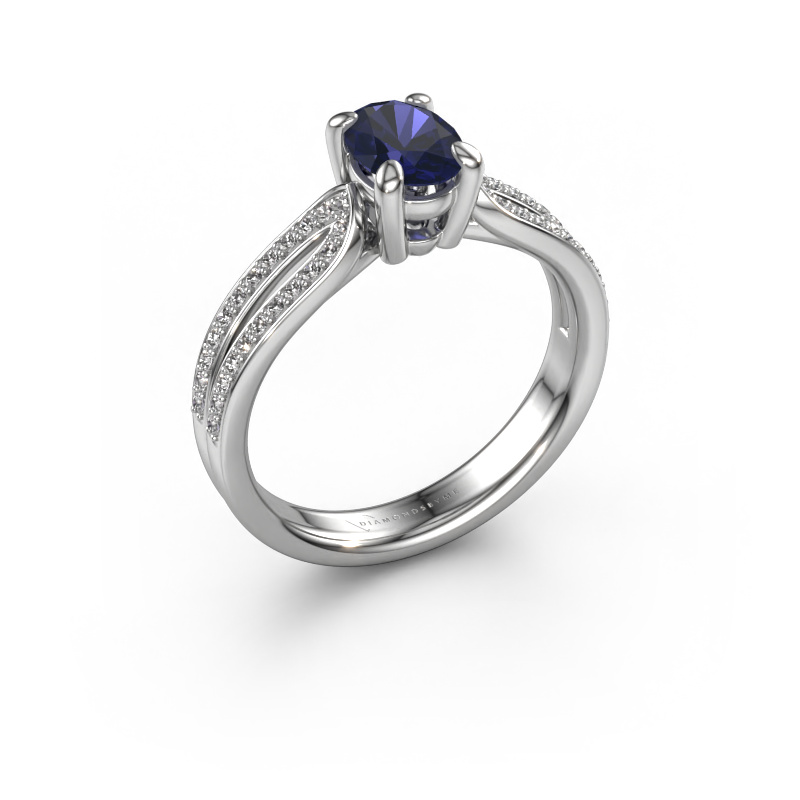Image of Engagement ring Antonia ovl 2 950 platinum Sapphire 7x5 mm