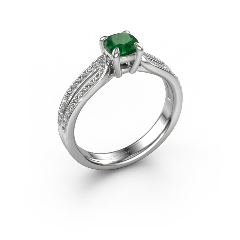 Image of Engagement ring Antonia cus 2 950 platinum Emerald 5 mm