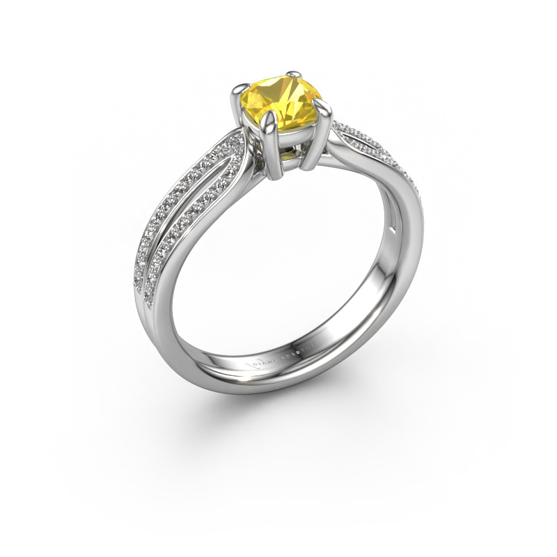 Image of Engagement ring Antonia cus 2 950 platinum Yellow sapphire 5 mm