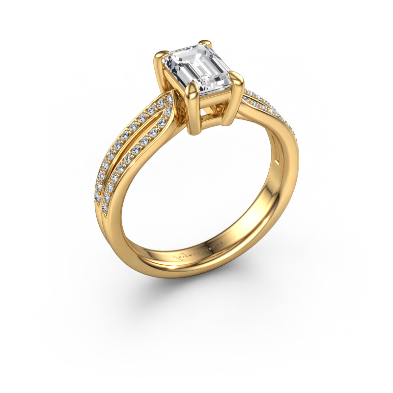 Image of Engagement ring Antonia eme 2 585 gold Lab grown diamond 2.53 crt