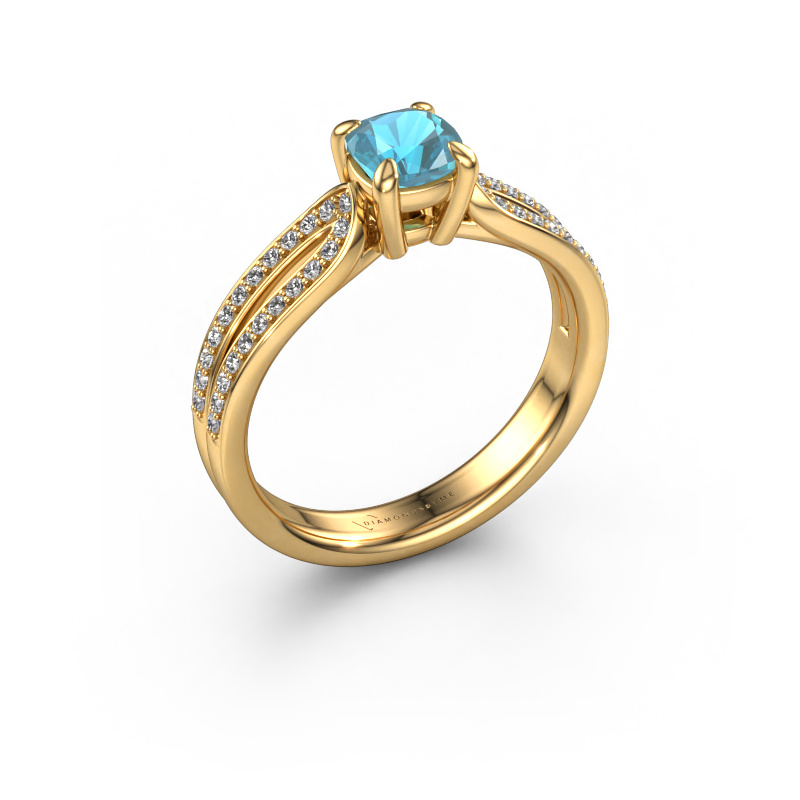 Bild von Verlobungsring Antonia cus 2 585 Gold Blau Topas 5 mm