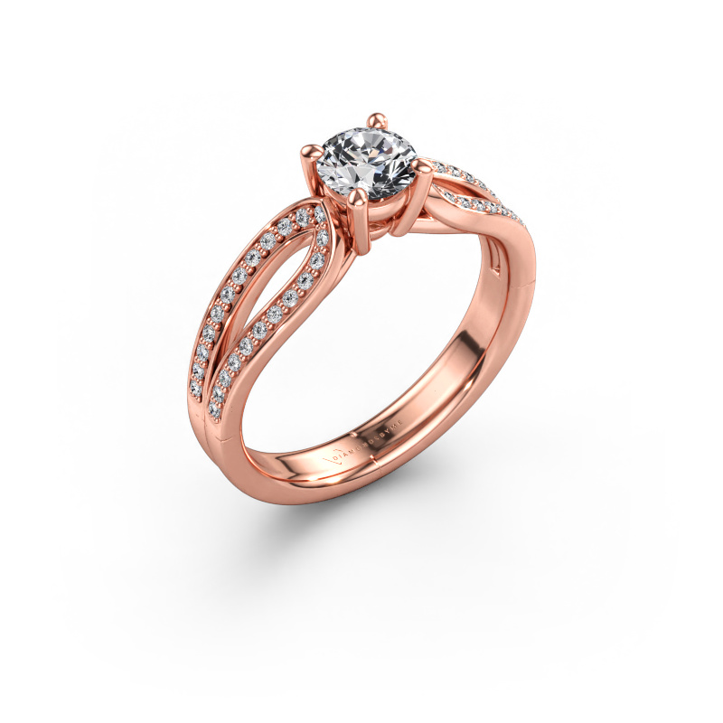 Bild av Förlovningsring Antonia rnd 2 585 roséguld Diamant efter eget val 5 mm
