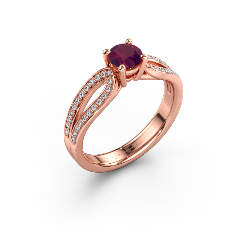 Immagine di Anello di fidanzamento Antonia rnd 2 585 oro rosa Rodolite 5 mm