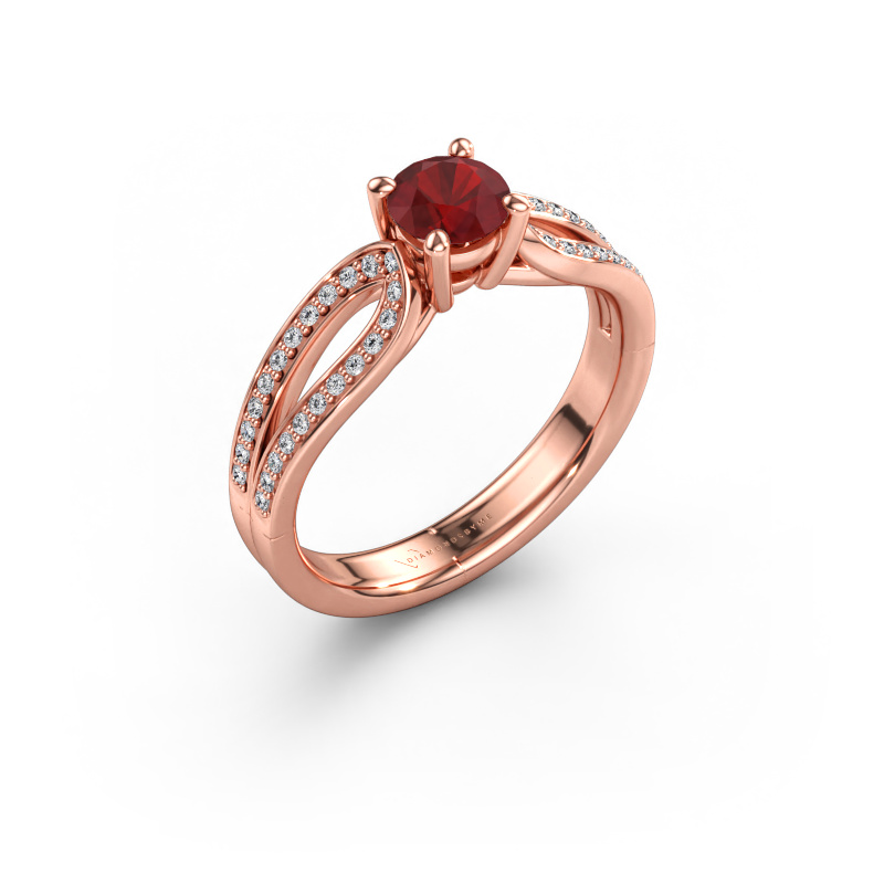 Immagine di Anello di fidanzamento Antonia rnd 2 585 oro rosa Rubino 5 mm