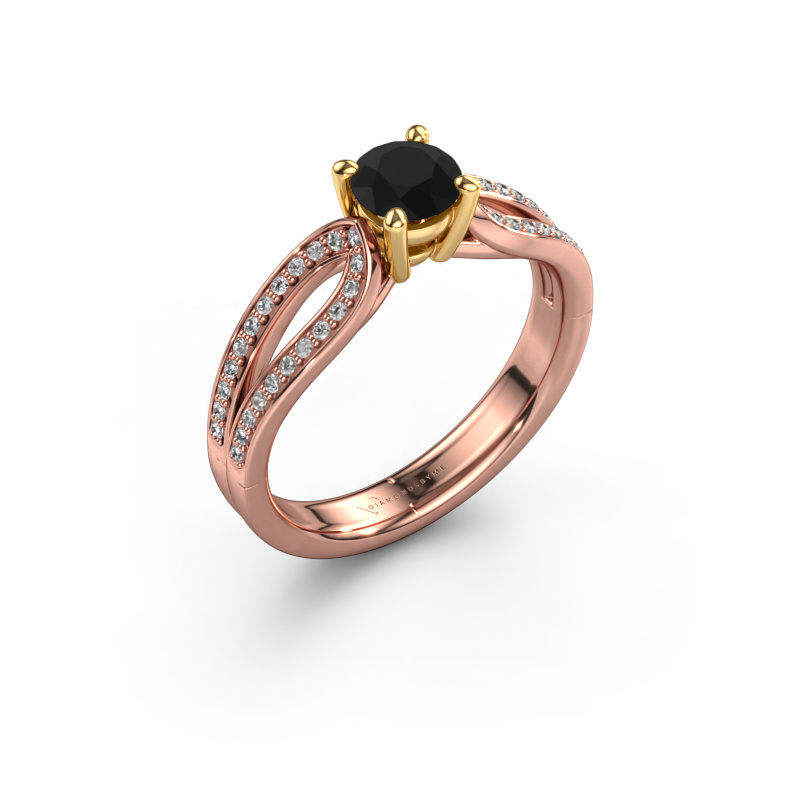 Bild von Verlobungsring Antonia rnd 2 585 Roségold Schwarz Diamant 0.83 crt