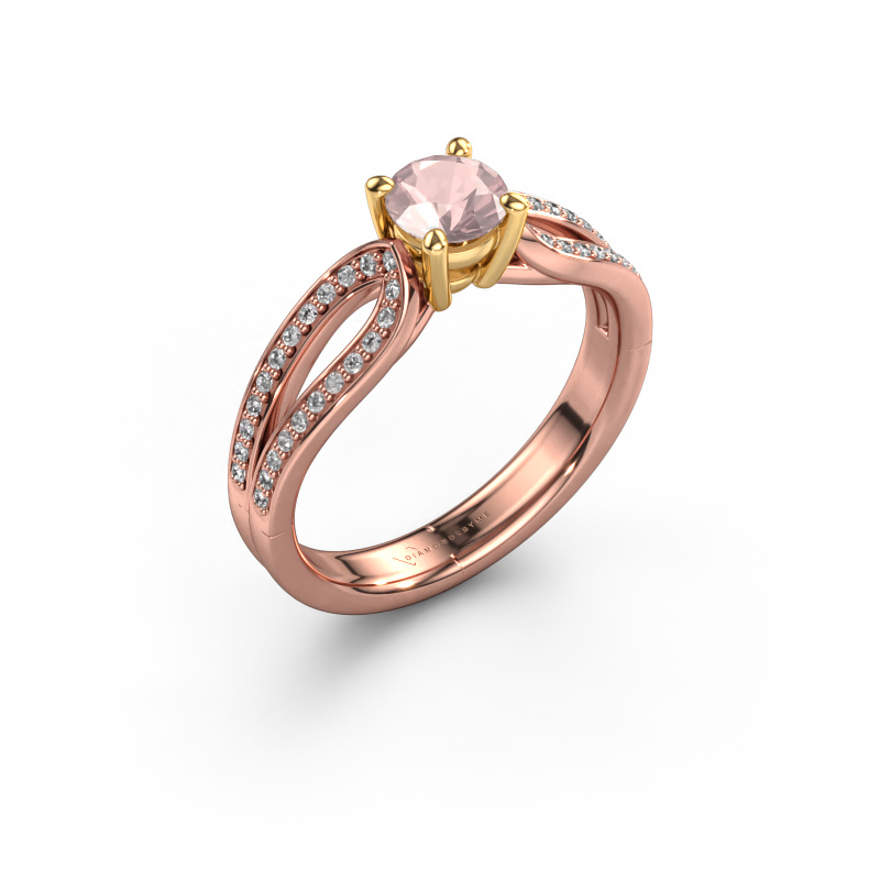 Bild von Verlobungsring Antonia rnd 2 585 Roségold Morganit Champagner 5 mm