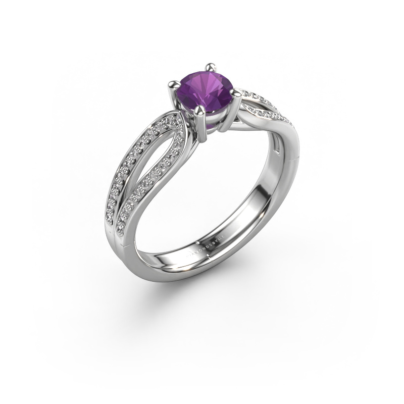Image of Engagement ring Antonia rnd 2 950 platinum Amethyst 5 mm