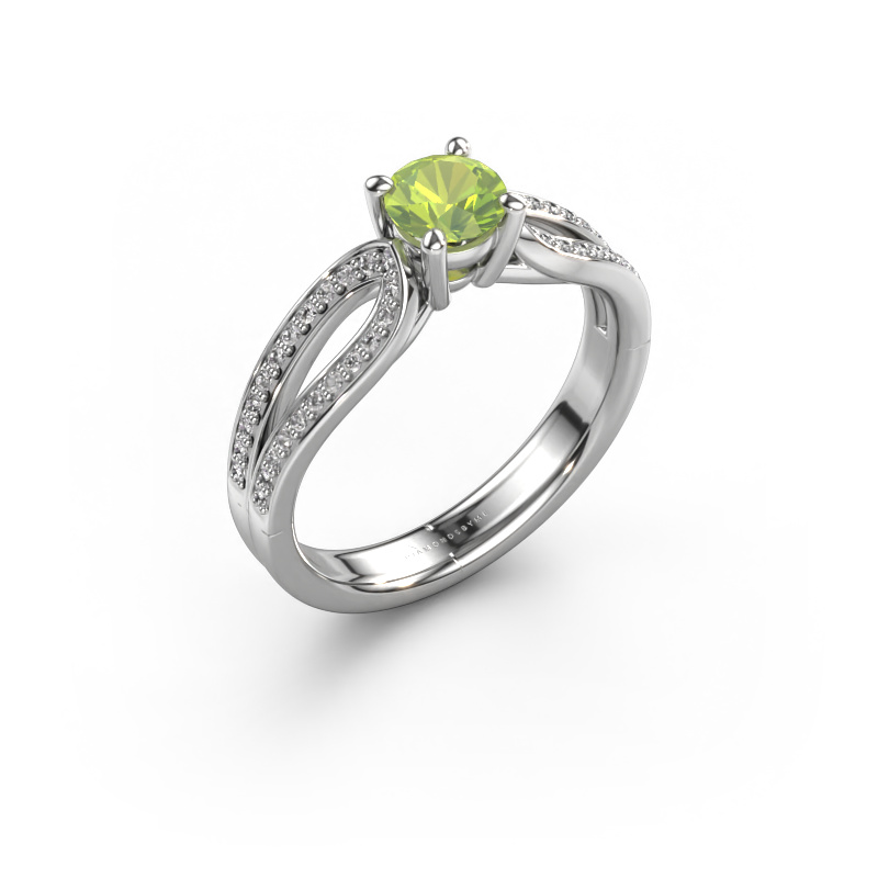 Image of Engagement ring Antonia rnd 2 950 platinum Peridot 5 mm