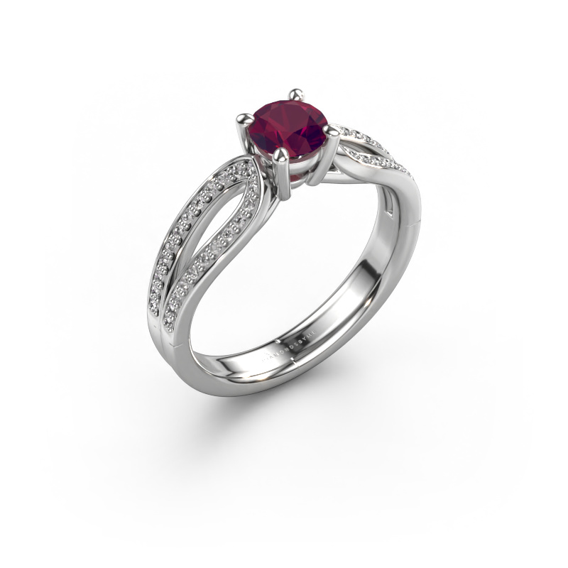 Image of Engagement ring Antonia rnd 2 950 platinum Rhodolite 5 mm