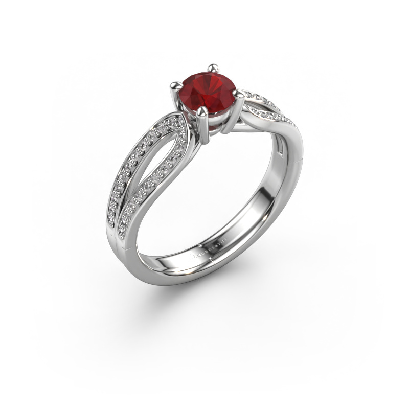 Image of Engagement ring Antonia rnd 2 950 platinum Ruby 5 mm