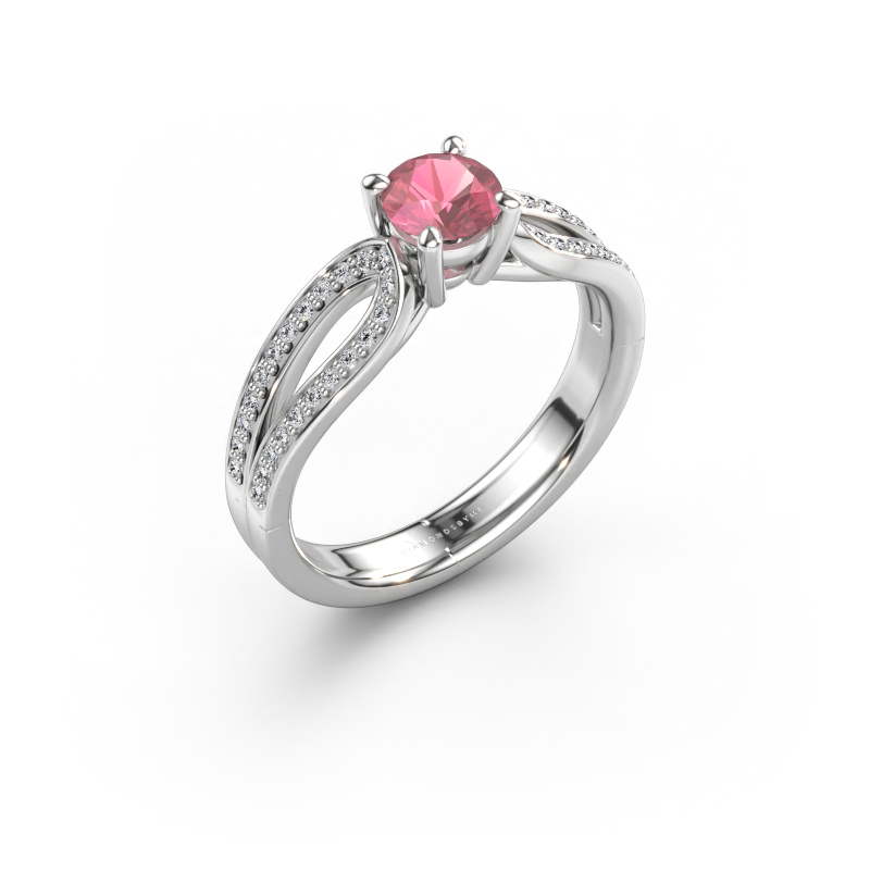 Bild av Förlovningsring Antonia rnd 2 950 platina Rosa turmalin 5 mm