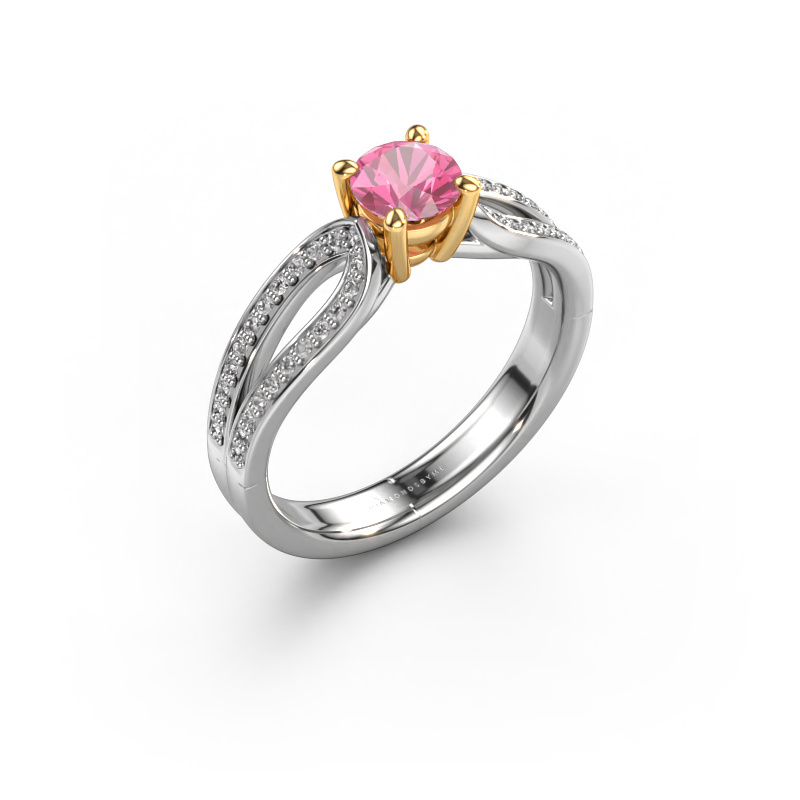 Image de Bague de fiançailles Antonia rnd 2 585 or blanc Saphir rose 5 mm