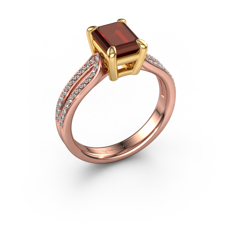 Bild von Verlobungsring Antonia eme 2 585 Roségold Granat 8x6 mm