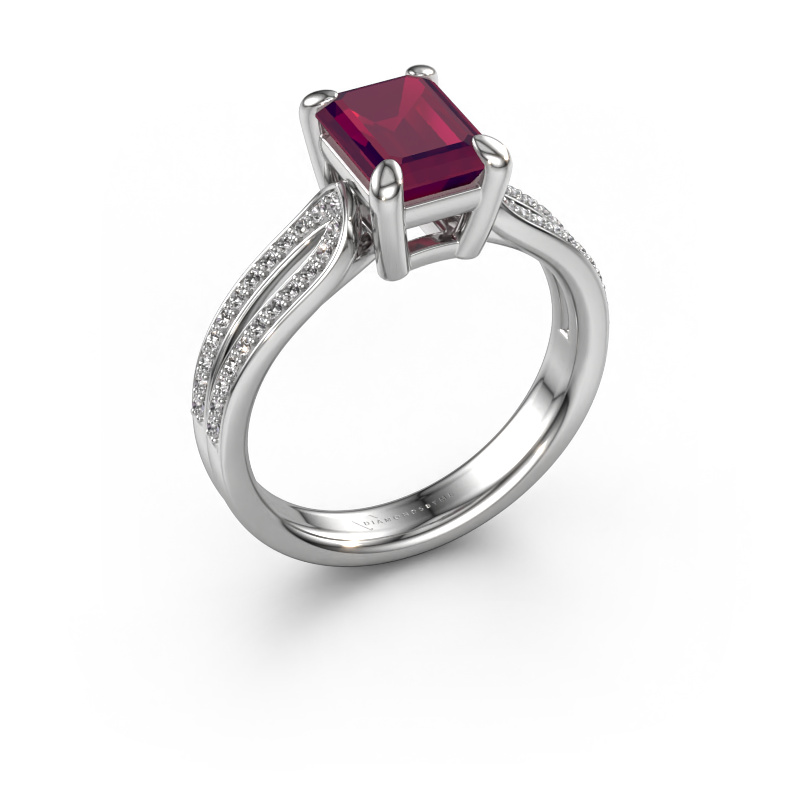 Bild von Verlobungsring Antonia eme 2 950 Platin Rhodolit 8x6 mm