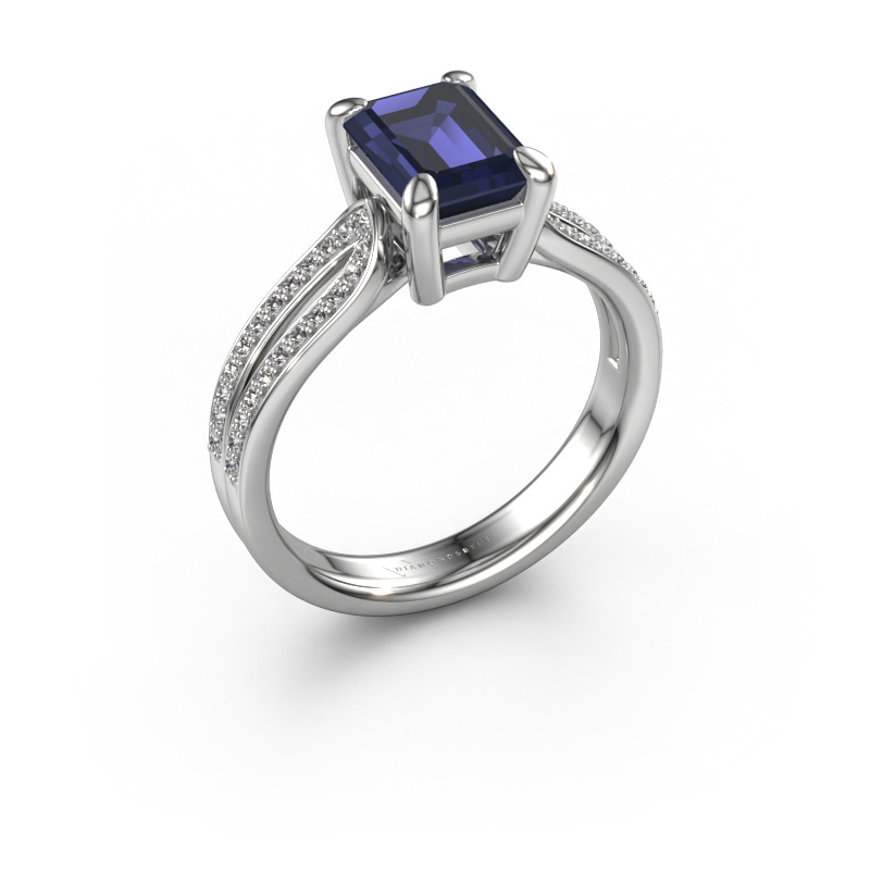 Bild von Verlobungsring Antonia eme 2 950 Platin Saphir 8x6 mm