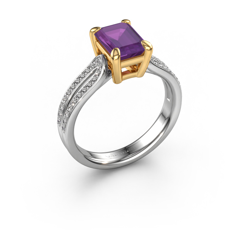 Bild von Verlobungsring Antonia eme 2 585 Weißgold Amethyst 8x6 mm