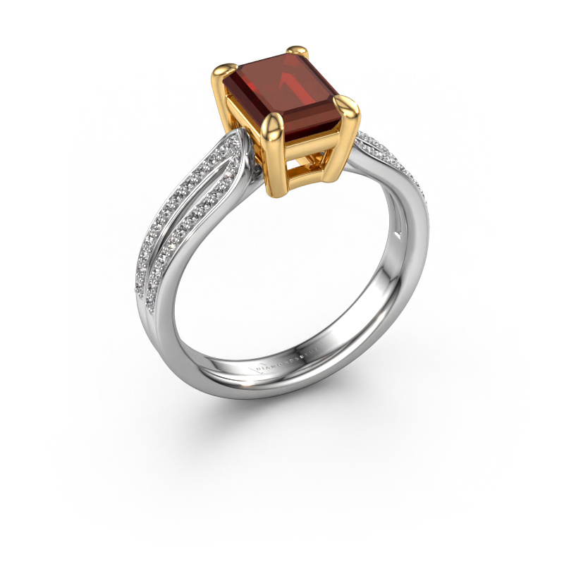 Bild von Verlobungsring Antonia eme 2 585 Weißgold Granat 8x6 mm