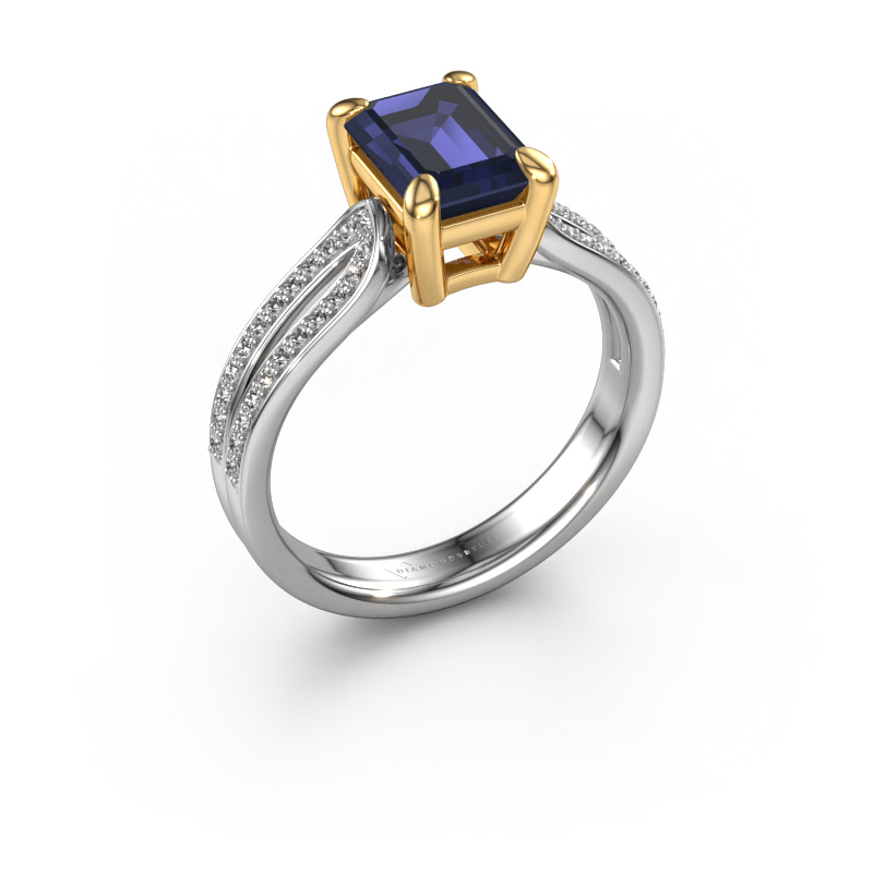 Bild von Verlobungsring Antonia eme 2 585 Weißgold Saphir 8x6 mm