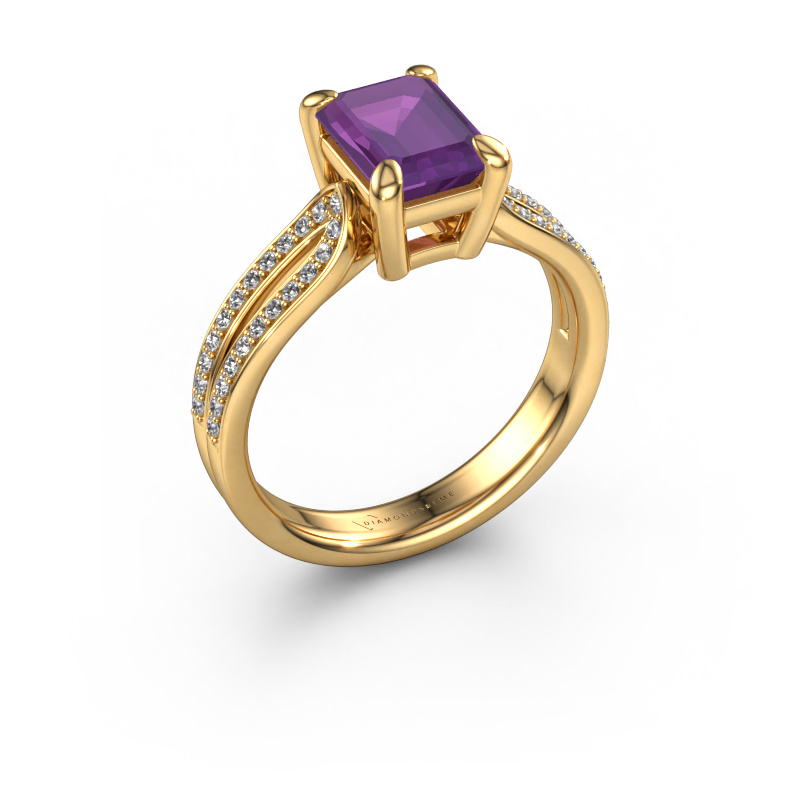 Bild von Verlobungsring Antonia eme 2 585 Gold Amethyst 8x6 mm
