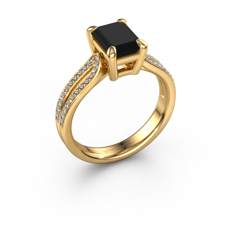 Image de Bague de fiançailles Antonia eme 2 585 or jaune Diamant noir 2.33 crt