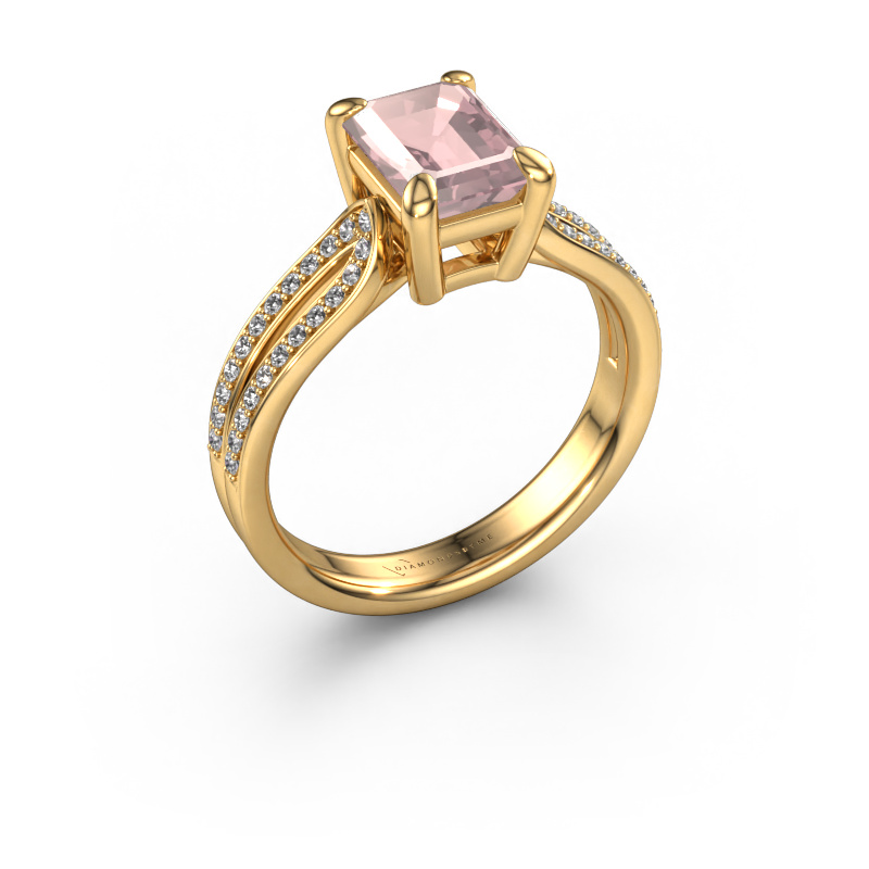 Image of Engagement ring Antonia eme 2 585 gold Morganite champagne 8x6 mm