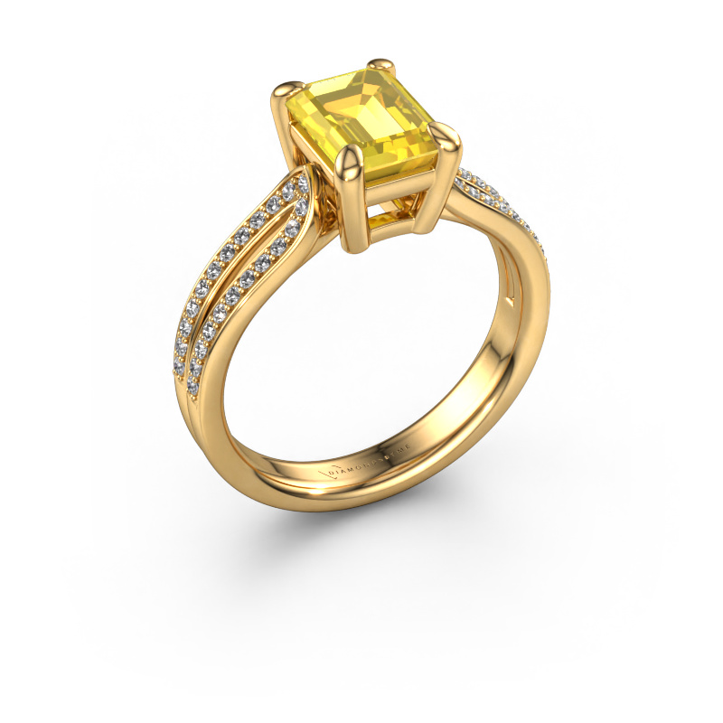 Bild von Verlobungsring Antonia eme 2 585 Gold Gelb Saphir 8x6 mm